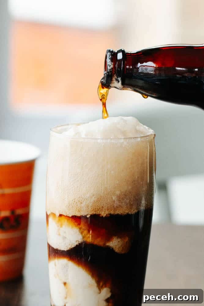 Vegan Guinness Caramel Ice Cream Float Recipe 7 Scoops of ice cream in glass