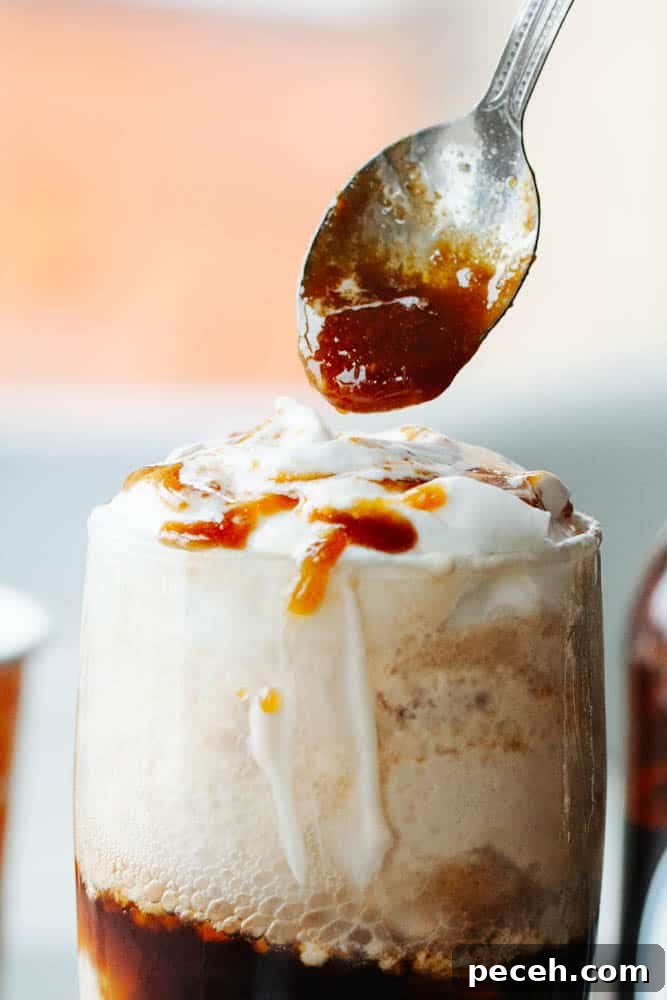 Vegan Guinness Caramel Ice Cream Float Recipe 9 Beer float in glass
