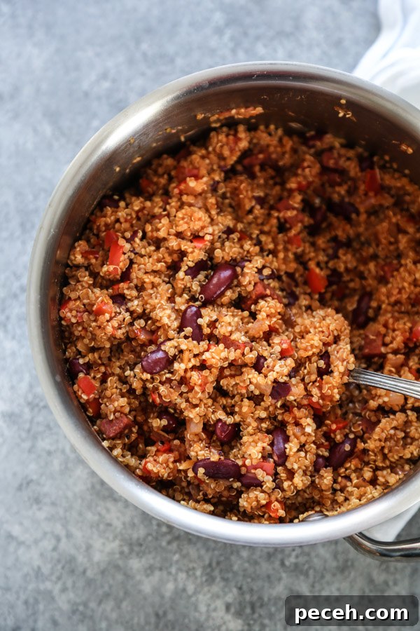 quinoa pilaf in a pan