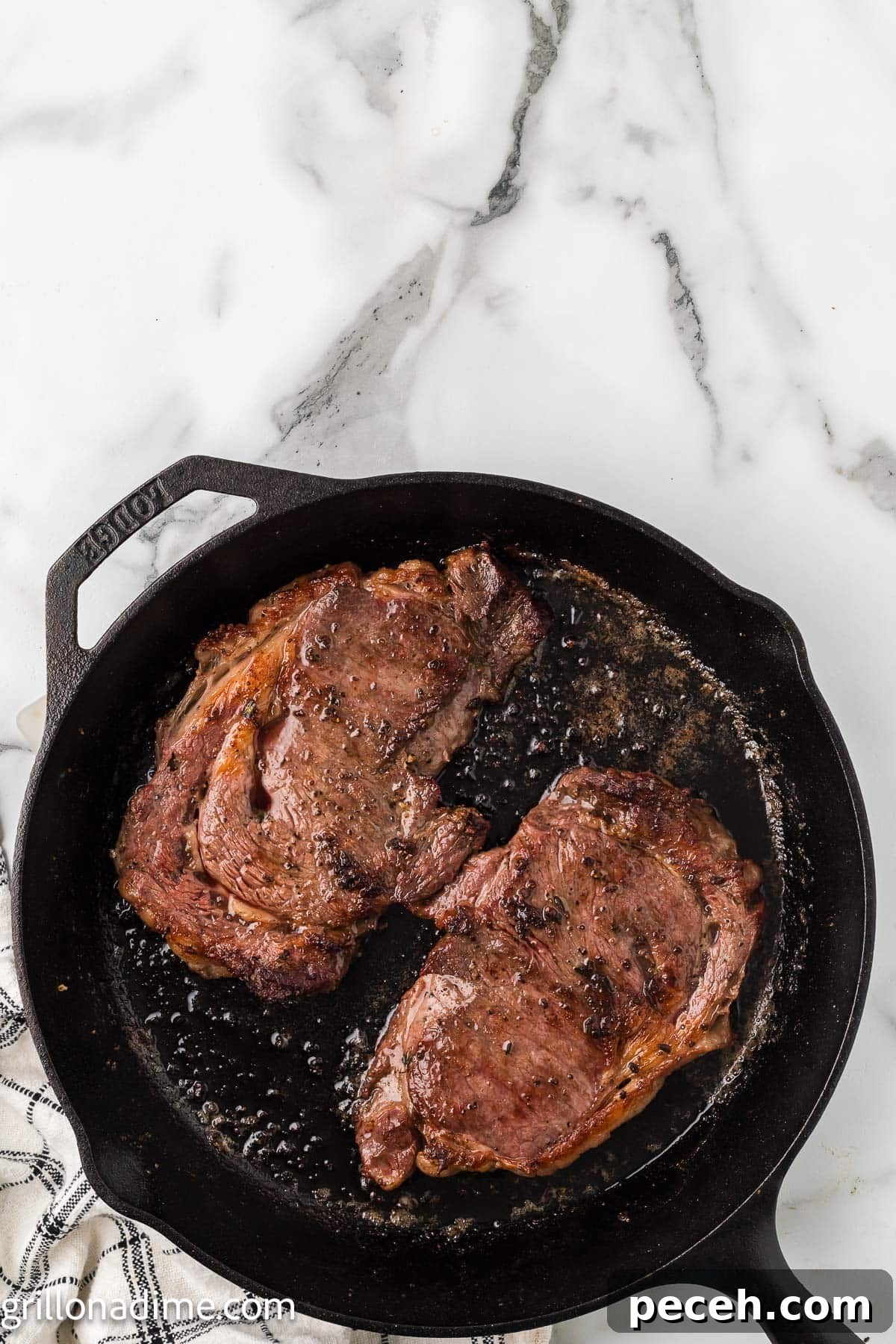 Perfect Cast-Iron Steak: Searing Tips for Juicy, Flavorful Results 7 Cooked steaks in a cast iron skillet