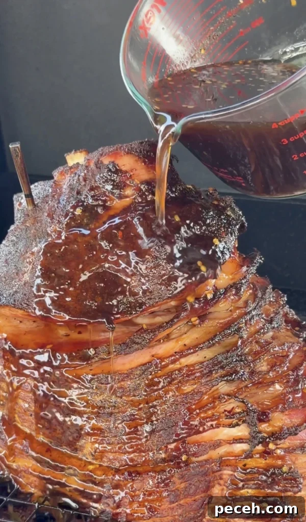 Classic Christmas Glazed Ham Recipe for Holiday Dinner 3 glazed christmas ham in a metal pan