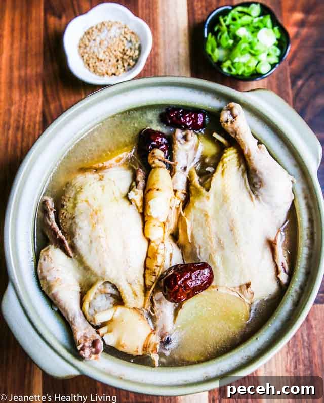 Instant Pot Chinese Smoked Chicken Recipe 9 Korean Chicken Ginseng Soup - a nourishing, rejuvenating chicken soup made with Korean ginseng