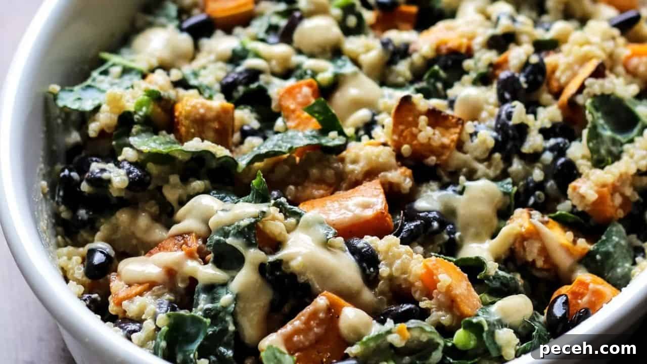 Sweet Potato Casserole with Black Beans, Kale and Quinoa
