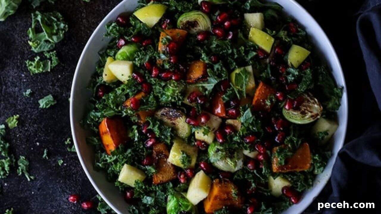 Vegan Fall Harvest Salad with Kale and Pumpkin