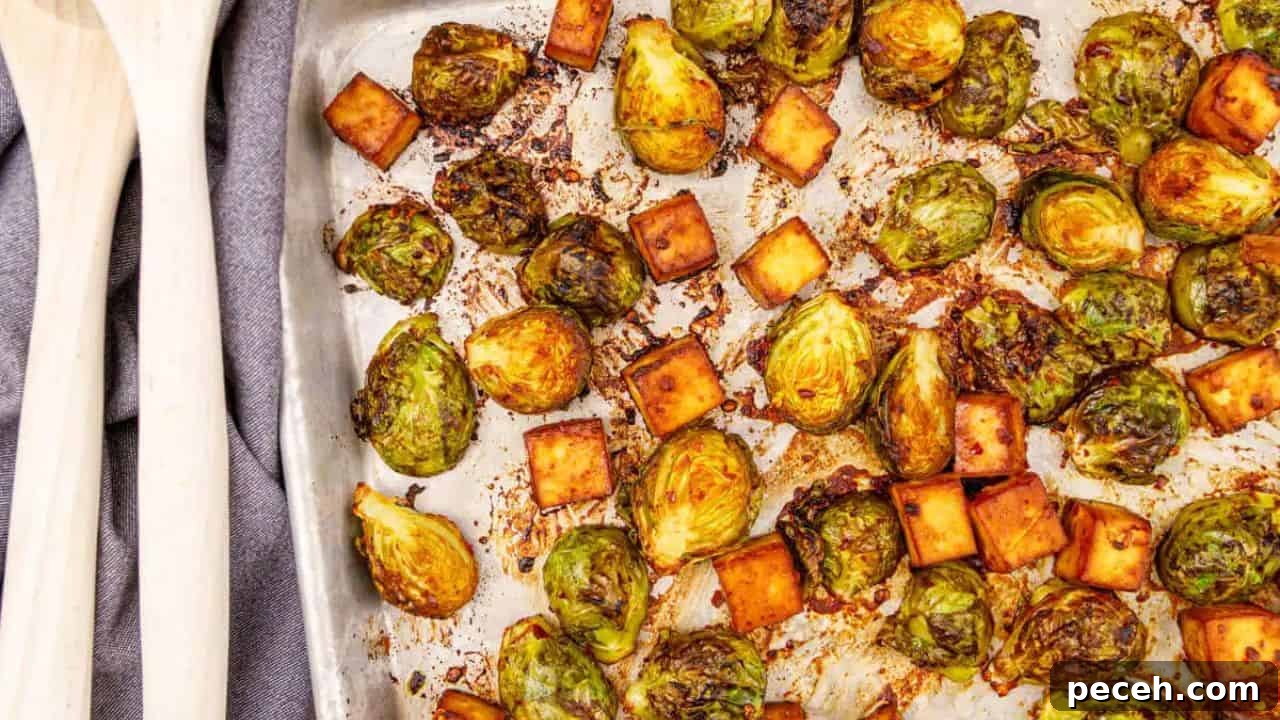 Sheet Pan Miso Tofu and Brussels Sprouts