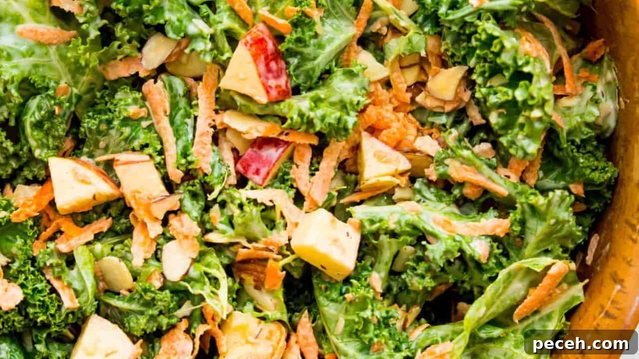 Kale Slaw with Apples (without cabbage)