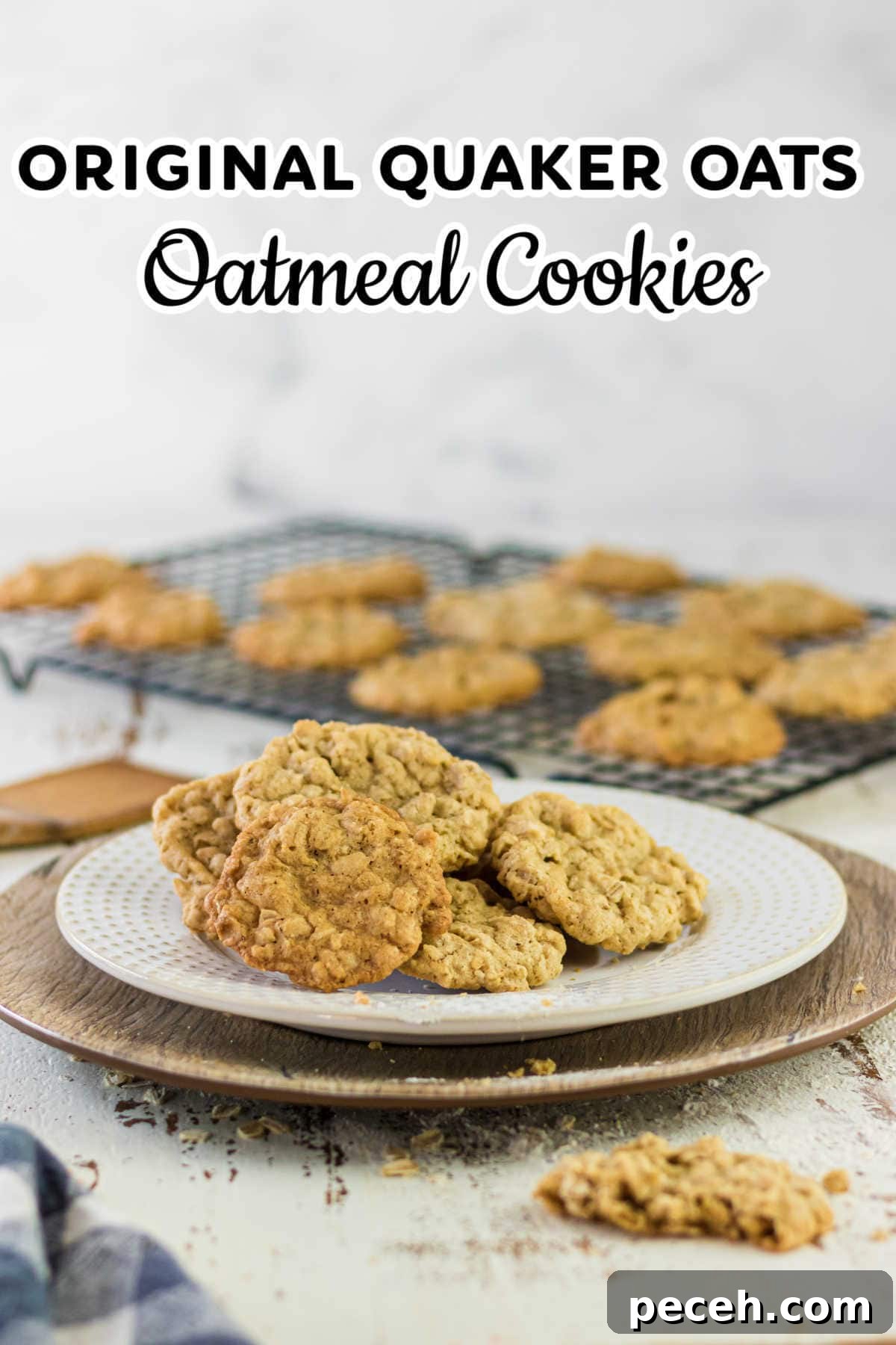 Cookies on a plate with a title text overlay.