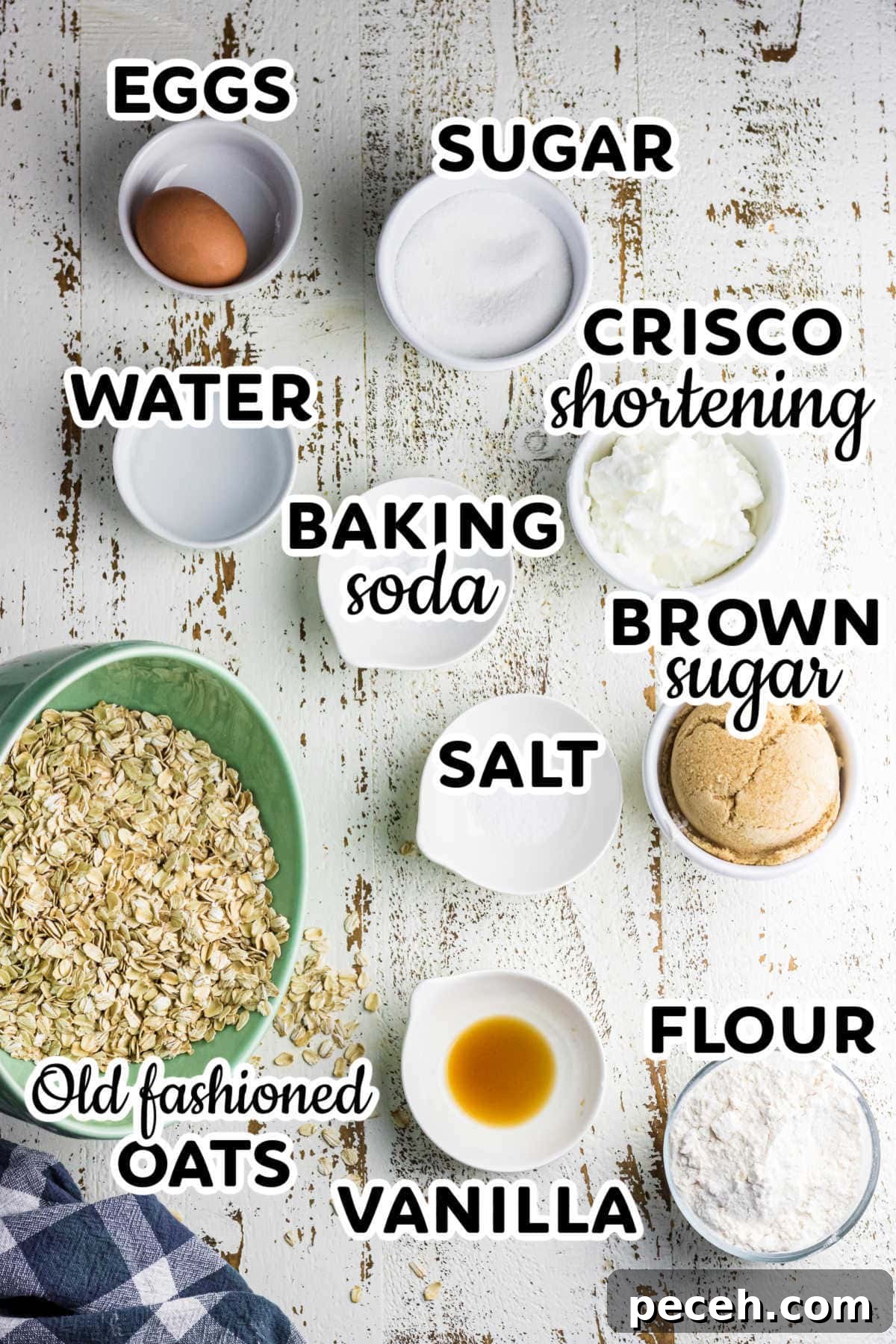 Ingredients for cookies.