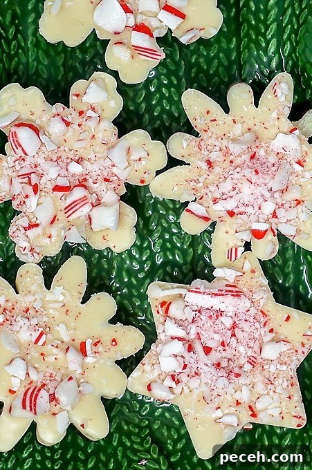 Peppermint bark in festive molds