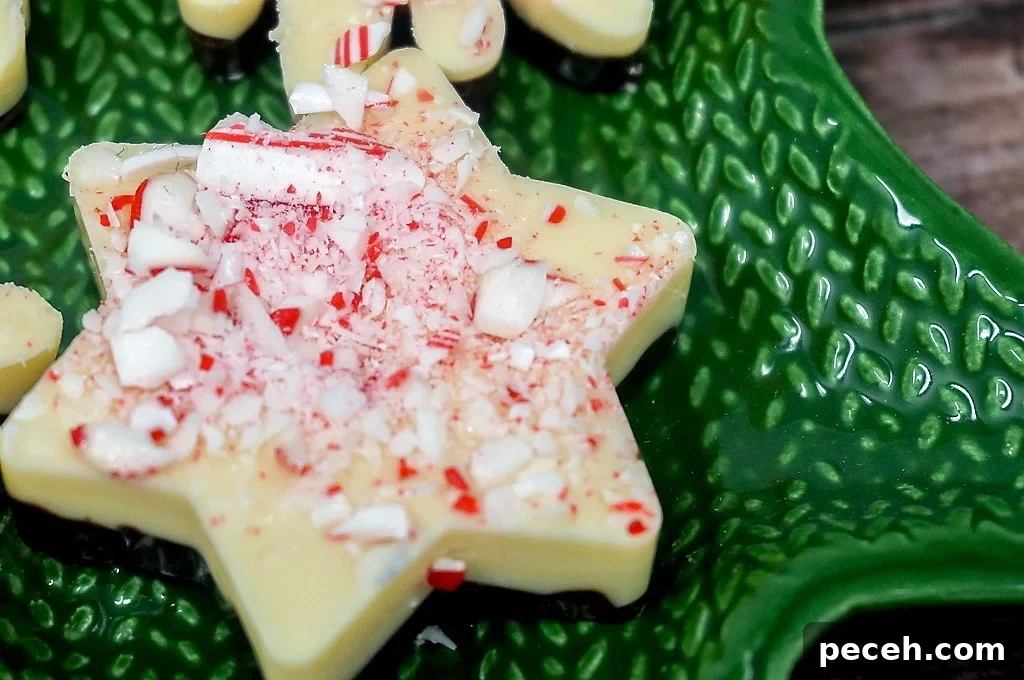 Peppermint bark with dark and white chocolate