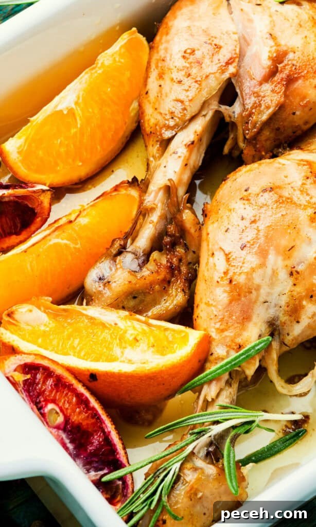 Zesty Drunken Chicken: Tangy, Tipsy Roast Chicken Recipe 2 Zesty drunken chicken with citrus.