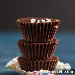 A stack of Homemade Peanut Butter Cups