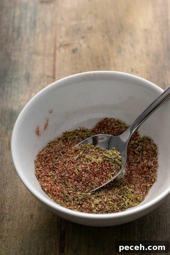 spice rub ingredients in a small bowl