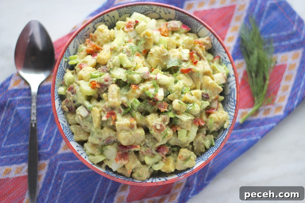 Paleo Plantain Potato Salad (AIP) - a hearty, yet refreshing summer salad with the flavors of classic potato salad but in a healthier version! | fedandfulfilled.com