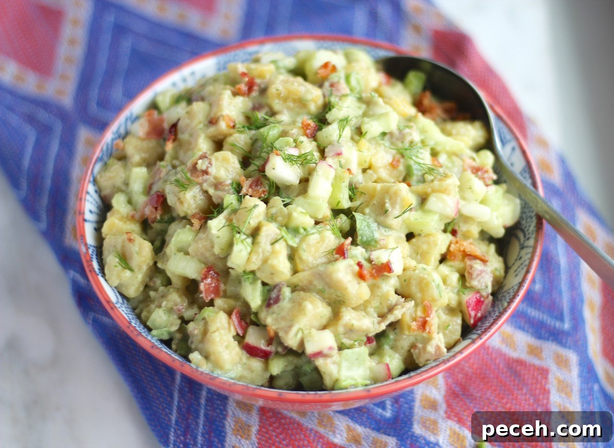 Paleo Plantain "Potato" Salad (AIP) - plantains take the place of potatoes in this allergy-friendly salad, full of bacon ranch flavor! | fedandfulfilled.com