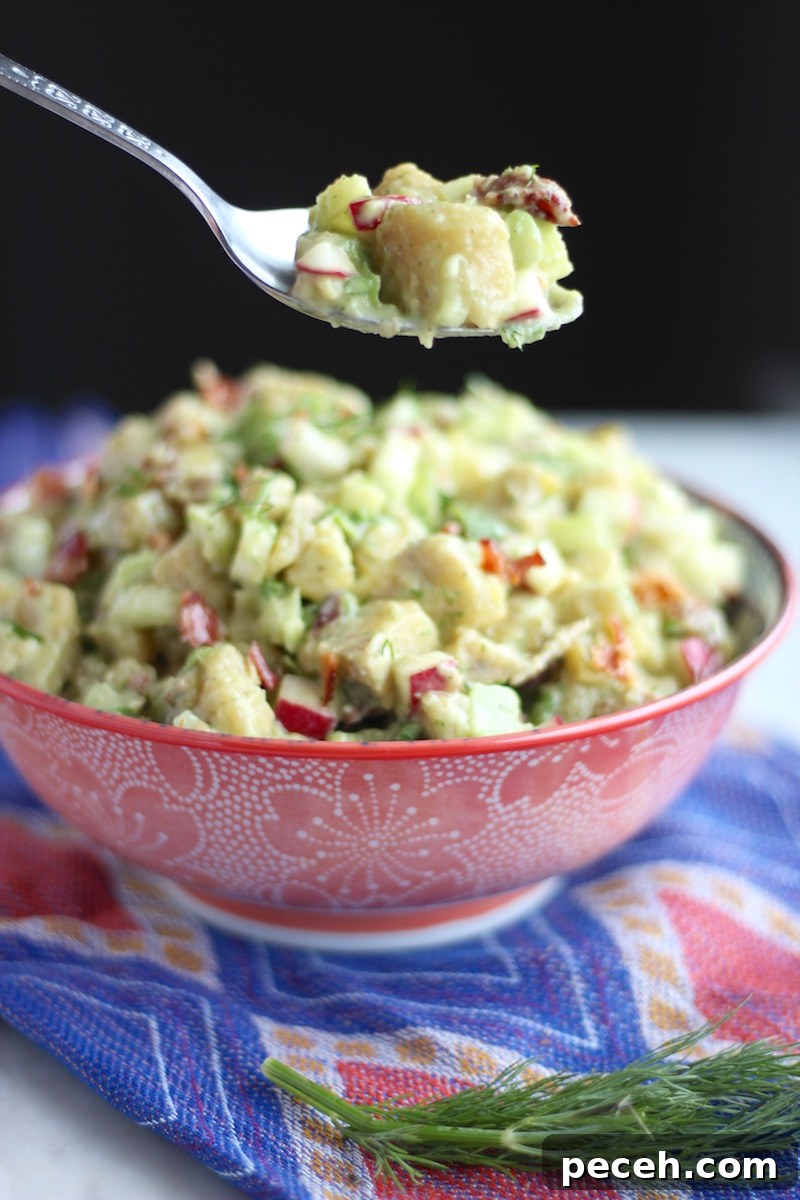 Paleo Plantain Potato Salad (AIP-Friendly) 9 Paleo Plantain "Potato" Salad (AIP) - an AIP take on potato salad using green plantains, creamy dairy-free avocado ranch, and crispy bacon! YUM! | fedandfulfilled.com