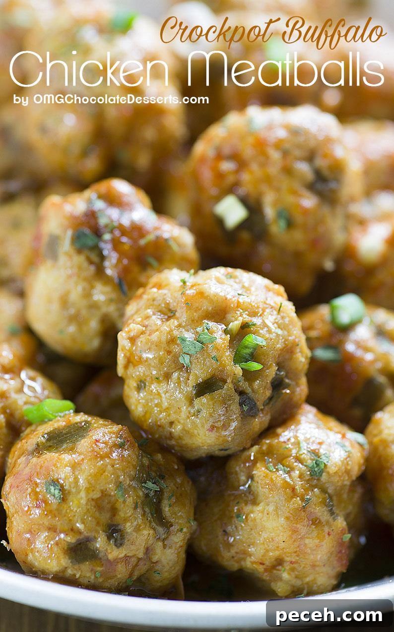 Buffalo Chicken Meatballs - fun and easy recipe for the perfect bite sized appetizer.