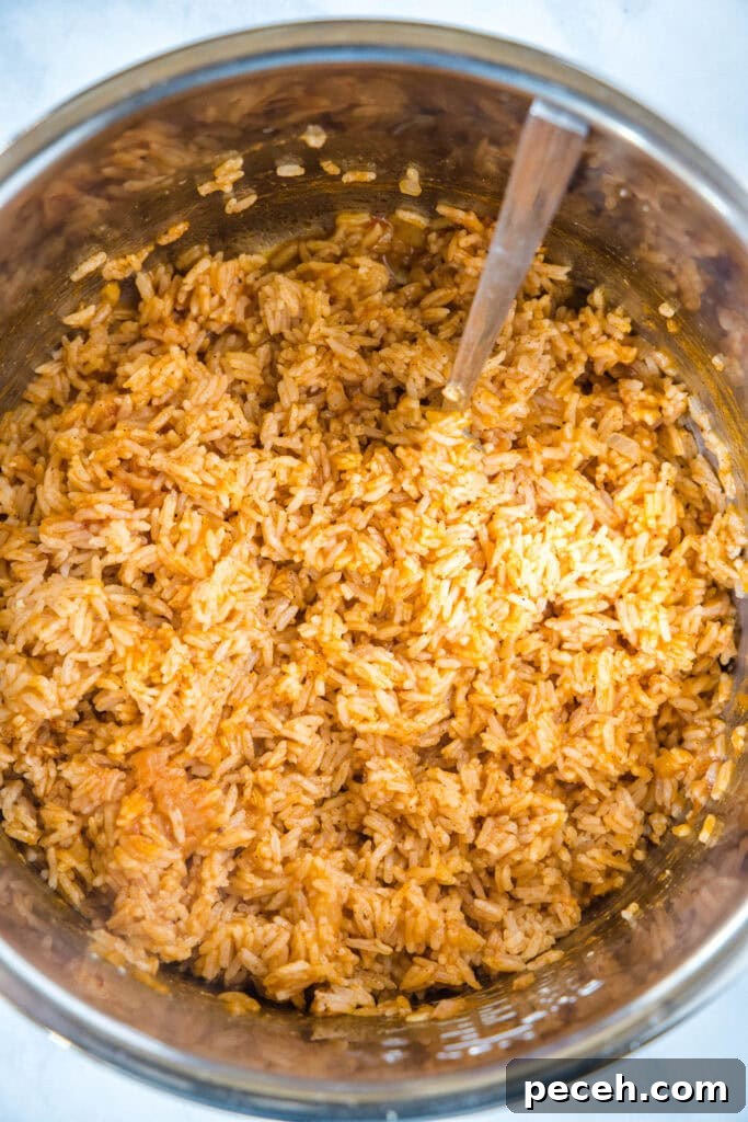 fluffed spanish rice in the instant pot