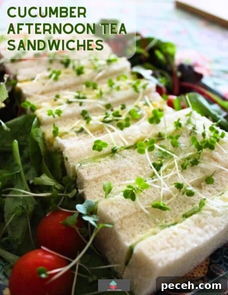 Cucumber Tea Sandwiches for Afternoon Gatherings 2 Cucumber Afternoon Tea Sandwiches. Cucumber afternoon tea sandwiches are a dainty, finger food, made with thin layers of sliced cucumber sandwiched between slices of soft buttered bread. Perfect for parties, High Teas, Afternoon teas and one of the Queen’s favorite sandwiches!