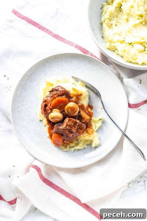 Looking for the best French beef stew? Take at this beef bourguignon recipe made with the Crockpot Express pressure cooker. Quick and simple dinner recipe.