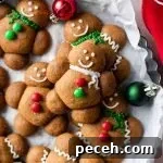 decorated chubby gingerbread men in serving plate