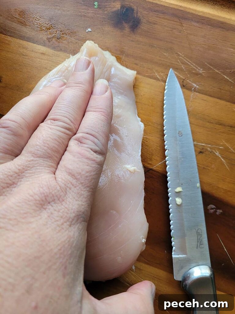 butterflying chicken breast