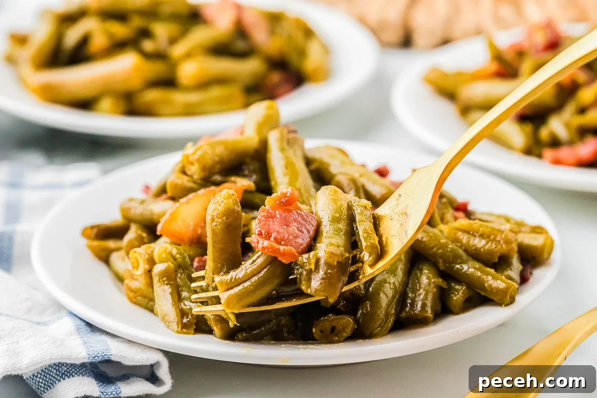 Quick and Flavorful Canned Green Beans Recipe 2 Canned Green Beans Recipe baked with bacon and brown sugar glaze