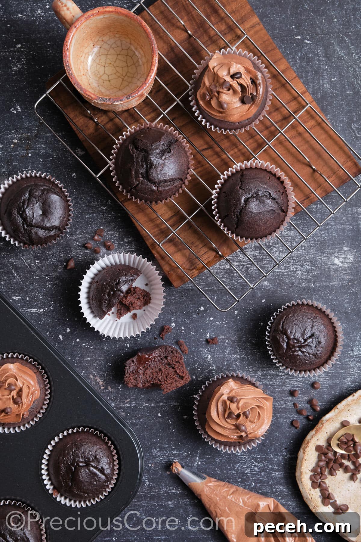 Decadent Chocolate Cupcakes with Silky Chocolate Frosting 16 Frosting easy moist chocolate cupcakes.