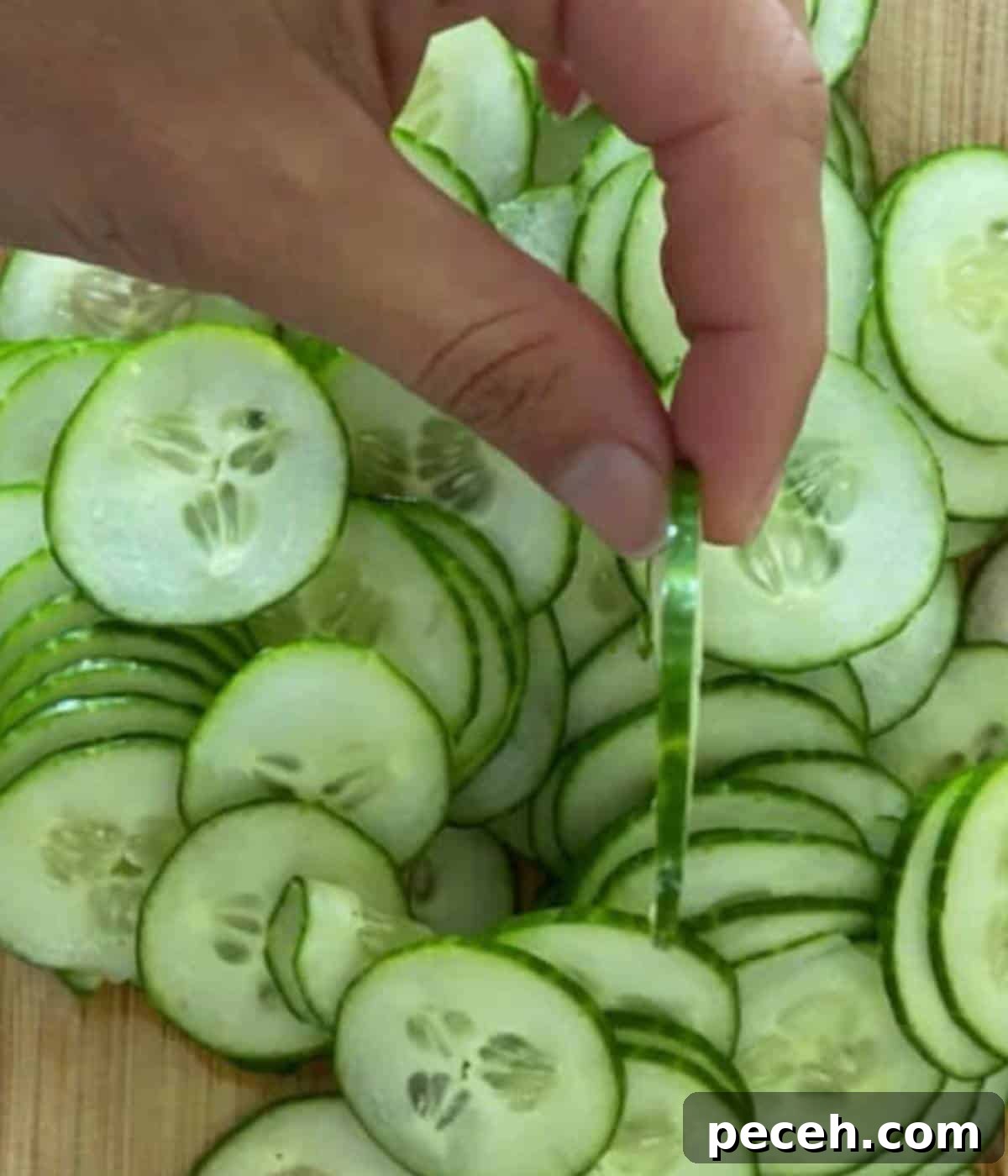 Spicy Asian Cucumber Salad Recipe with Chili and Sesame 4 Thinly sliced cucumbers.