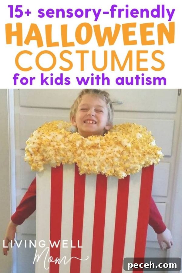 boy in a popcorn costume that's sensory friendly