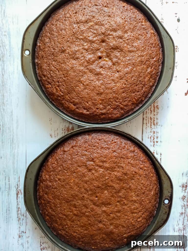 Amish Pineapple Carrot Cake with Pecans – Traditional Recipe 5 two round baked carrot cakes.