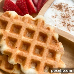 Stuffed croffles served with strawberries and yogurt