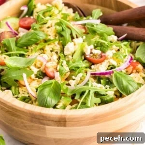 Zesty Arugula and Lemon Orzo Salad with Parmesan 15 Arugula Orzo Salad 1200 x 1200