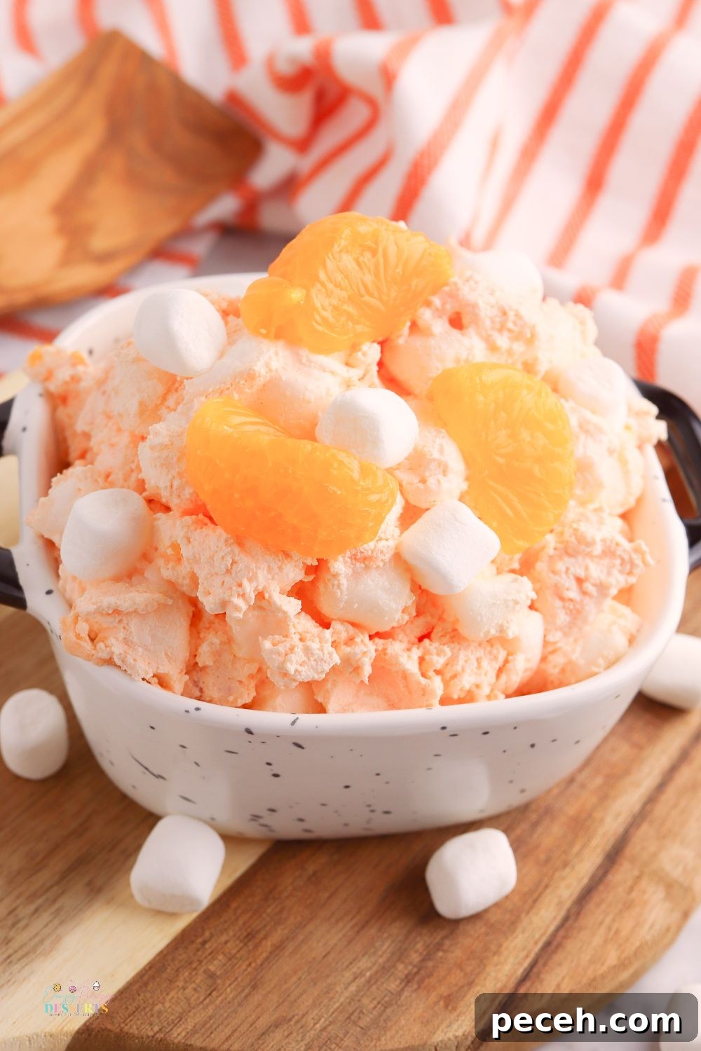 Creamy Orange Fluff Salad Recipe with Marshmallows and Pineapple 2 Orange fluff
