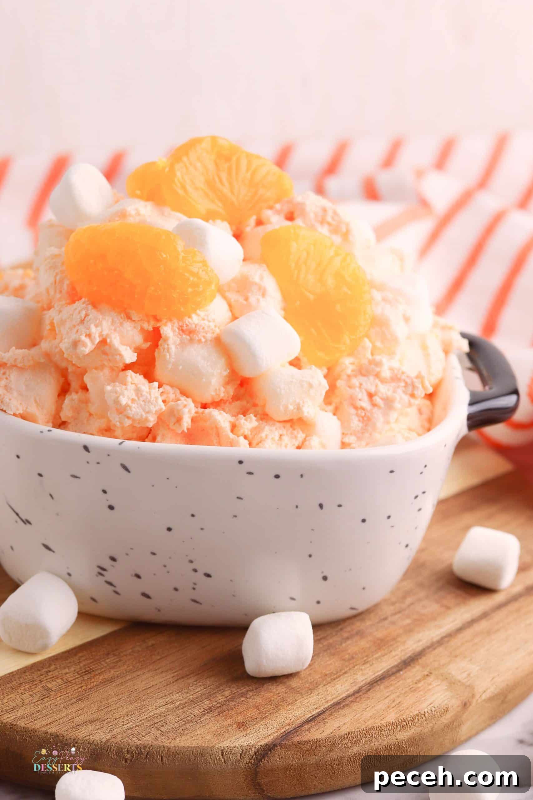 Creamy Orange Fluff Salad Recipe with Marshmallows and Pineapple 4 Orange fluff dessert