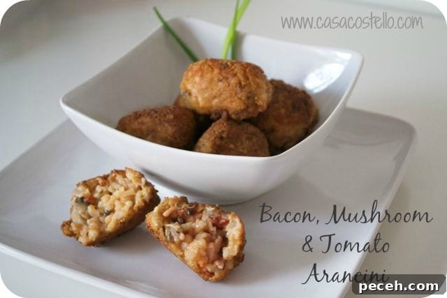 bacon mushroom risotto arancini
