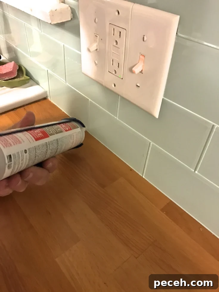 How to Install Peel-and-Stick Glass Tile Backsplash Quickly 13 peel and stick glass tiles