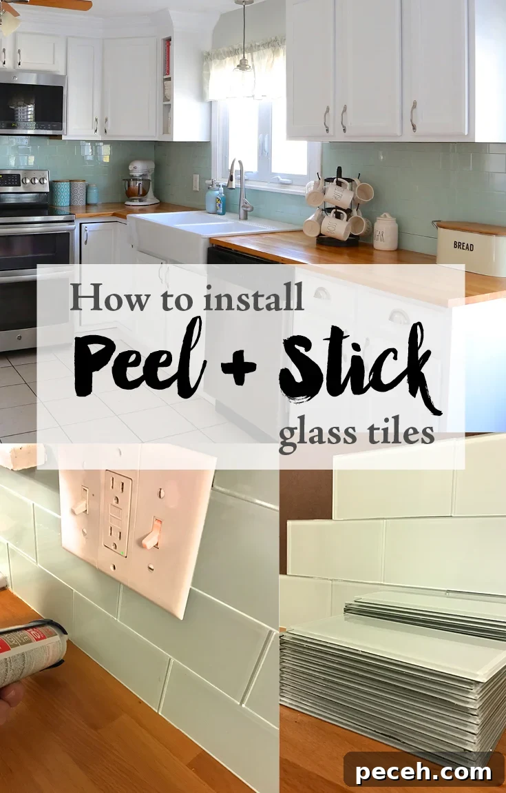 How to Install Peel-and-Stick Glass Tile Backsplash Quickly 15 how to install peel and stick glass tiles