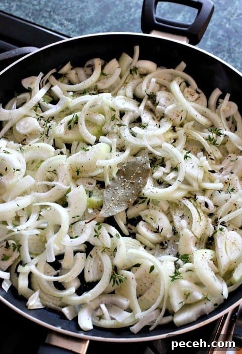 Strip Steak with Caramelized Onion Sauce and Fresh Herbs 3 strip-steak-onion-sauce-onions