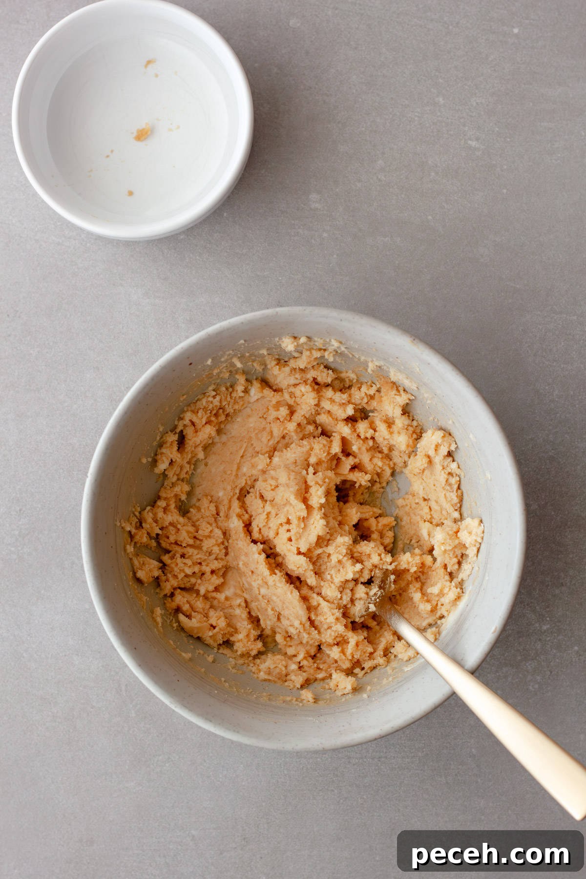 Savory Miso Butter Recipe for Bread, Veggies, and Steak 5 Miso butter combined in a gray bowl for a fork.