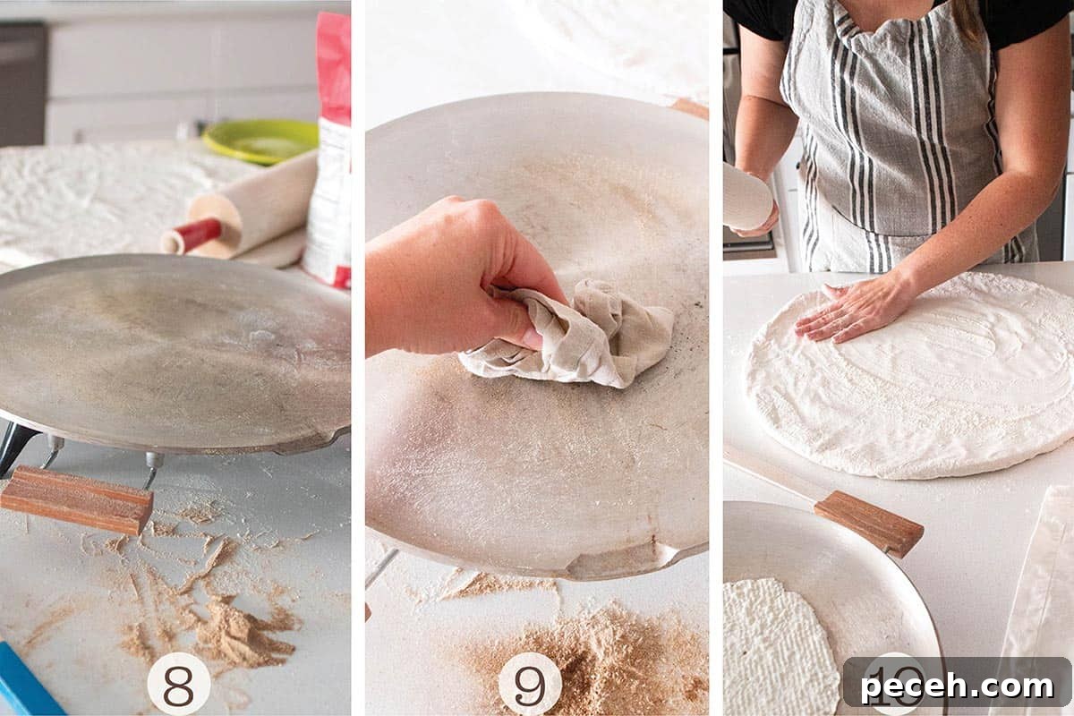 Authentic Norwegian Potato Lefse Recipe for Soft, Sweet Flatbread 6 A hot griddle and pastry board being prepped.