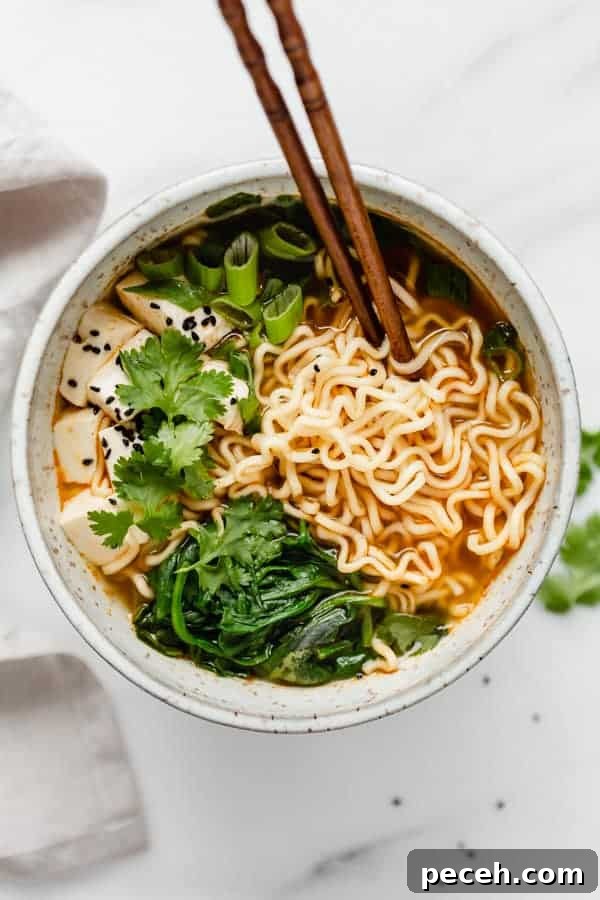 Vegan Ramen Recipe: Fast Homemade Broth and Noodles 4 healthy homemade vegan ramen in bowl