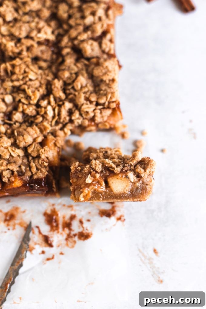 Apple Crisp Blondie Bars Recipe with Cinnamon Oat Topping 6 Assembling bars