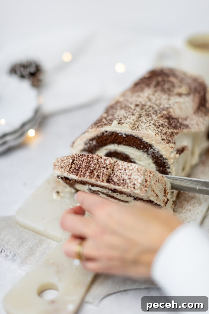 Decadent Chocolate Espresso Swiss Roll Recipe 2 This Chocolate Espresso Roll is as classic as it gets. It features a light, coffee-infused chocolate sponge cake filled with a sweet coffee cream filling—making it the perfect dessert for any chocolate (and coffee) lover!