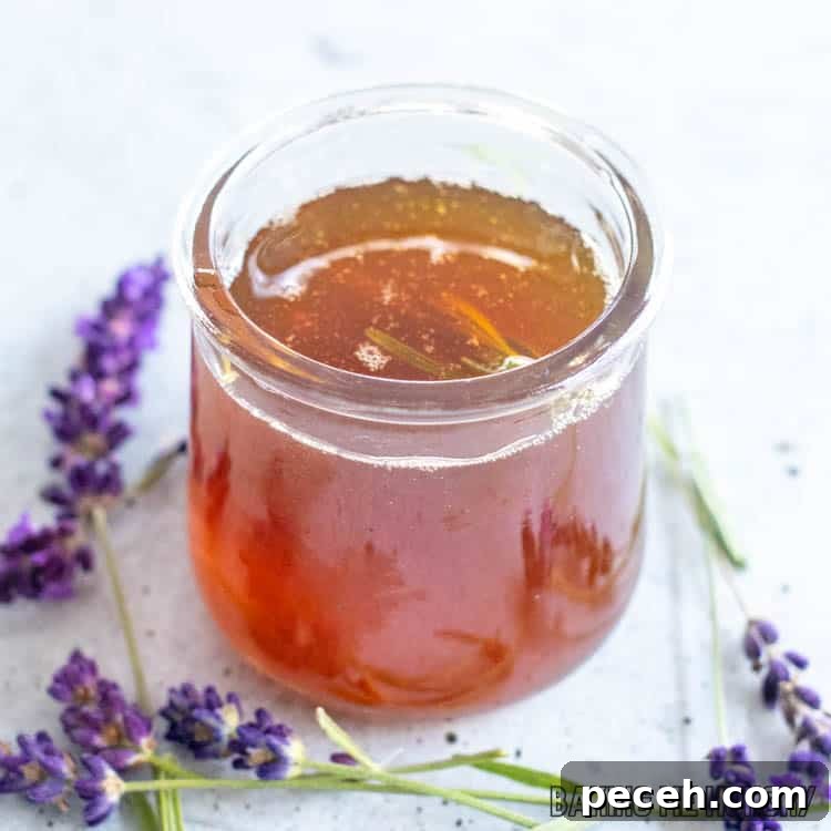 Honey Lavender Syrup Recipe for Lattes, Cocktails & Desserts 11 jar of honey lavender syrup