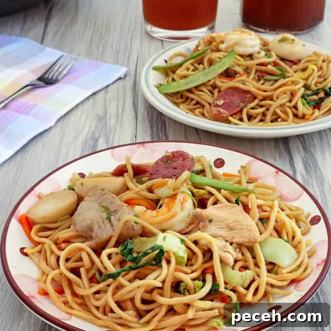 Pancit Canton on a plate