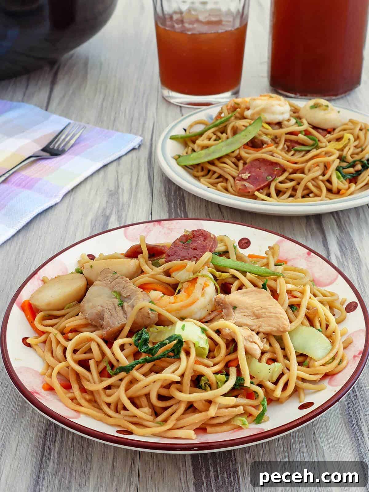 Pancit Canton on a plate