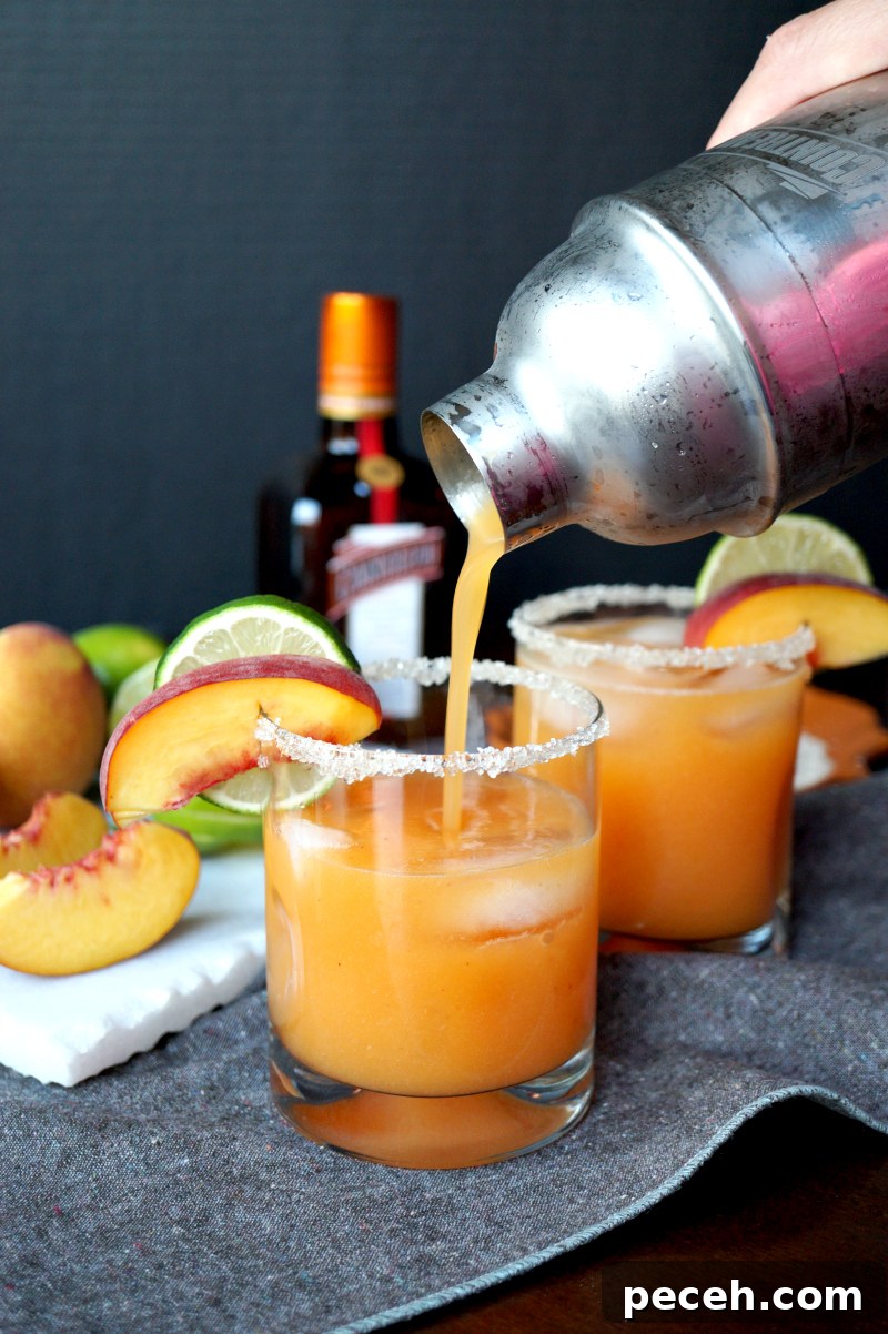 Peach Lime Margarita Recipe: Homemade Frozen Cocktail Guide 4 peach lime margaritas in glasses