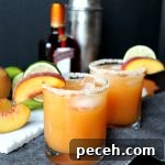 homemade peach lime margaritas