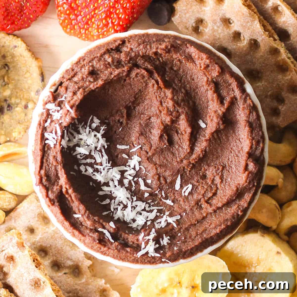 Vegan chocolate dessert hummus